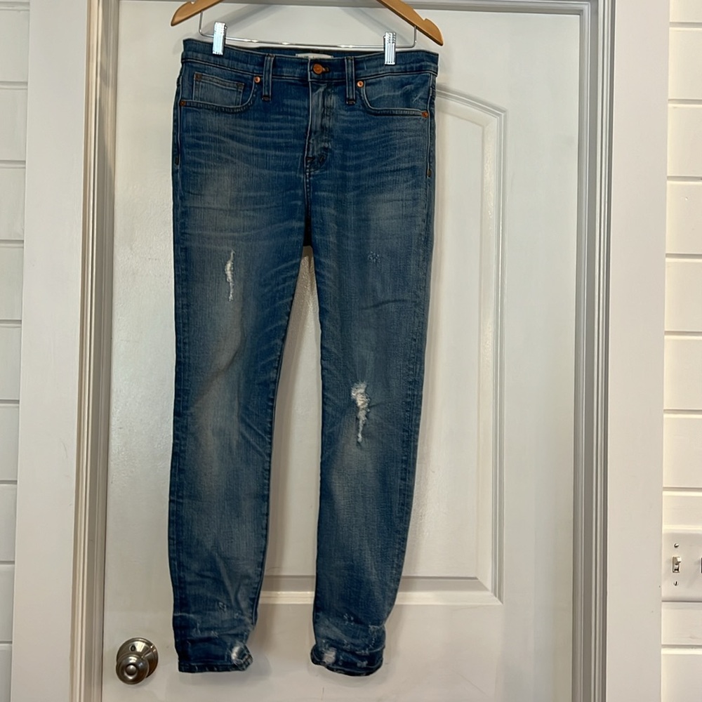 Madewell 9” High-Rise Distressed Skinny Jean 29 EUC